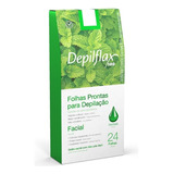 Depilflax Folhas Prontas P/ Depilação Facial Hortelã C/24