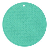 Descanso De Panela Em Silicone, Redondo 17 Cm Cor Azul