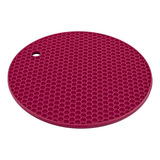 Descanso De Panela Redondo De Silicone Vermelho Euro Home