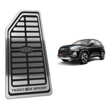 Descanso De Pé Aço Inox Escovado Tiggo 5x Sport E Brinde