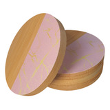 Descanso Porta Copos De Bambu Marmorizado Cores Variadas
