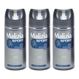 Desodorante Malizia Sport Natural Fresh 150ml Pack C/3