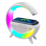 Despertador Alto-falante Bluetooth Led Rgb Cor Branco