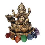 Deus Ganesha Incensario Cachoeira Cascata + Pedra 7 Chakras