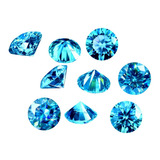 Dez Lindos Brilhantes Russos Blue Pool Diamond 3.75mm 4.1cts
