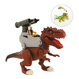 Dinossauro Attack Rex Grande 40 Cm Com Som Luz Lança Míssil 