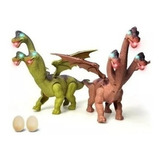 Dinossauro C/ 3 Cabeças Asas Bota Ovo E Anda C/ Som E Luzes