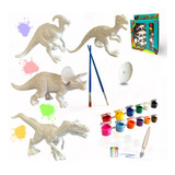 Dinossauro De Pintar 4 Dinos Brinquedo Infantil Ninho Boy