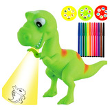 Dinossauro Projetor 2 Em 1 Educativa Infantil 18 Desenhos Cor Verde-limão