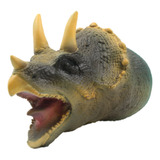 Dinossauro Tricerátops Fantoche De Vinil