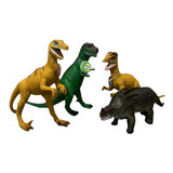 Dinossauros Borracha Tamanho Grande Kit Com 4 Dinossauros 
