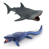 Dinossauros Tubarão E Mosassauro Grande Brinquedo