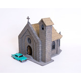 Diorama Igreja Medieval - Escala 1/64 Kit Mdf