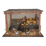 Diorama Miniatura Carro Galinheiro Abandonado