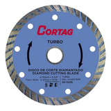 Disco De Corte Diamantado Cortag Turbo 110mm Furo 20mm 60599 Cor Azul