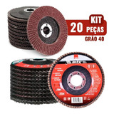 Disco De Lixa Flap 4.1/2 Pol Grana 60 Kit 20 Unidades Mtx