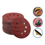 Disco De Lixa Velcro Vermelho 150mm Grão 80 Starfer 100 Unidades
