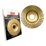 Disco Desbaste Madeira Reto Plano 100mm Lixadeira Esmerilhad Cor Dourado