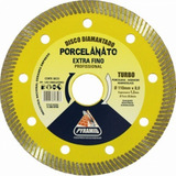 Disco Diamantado Turbo Porcelanato Extra Fino Profissional Cor Amarelo