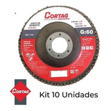 Disco Flap Desbaste 4-1/2 Pol. Grão 60 (10 U.n) - Cortag Cor Vermelho