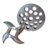 Disco Maquina De Moer Carne + Cruzeta - Boca 22 Inox 10 Mm