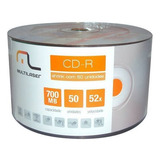 Disco Virgem Cd-r Multilaser De 52x Por 100 Unidades