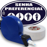 Dispensador Bico De Pato Azul Senha Preferencial + Bobina