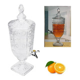 Dispenser De Bebidas Vidro 3l Torneira Suqueira Cristal