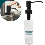 Dispenser Detergente Embutir Preto 500ml Inox 304 Cozinha