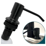 Dispenser Preto Dosador 500ml Embutir Pia Cozinha Inox 304 Porta Detergente Embutido