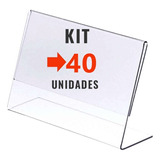 Display Acrilico L Papel Folha A6 15x10cm - Kit Com 40 Peças