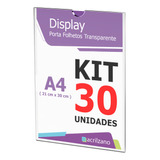 Display Acrilico Papel A4 30x21cm Parede Kit 30 Peças