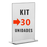 Display Acrilico T Papel Folha A6 10x15cm - Kit Com 30 Peças