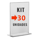 Display Acrilico T Porta Folha A6 10x15cm - Kit Com 30 Peças