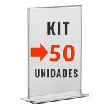 Display Acrilico T Porta Papel A6 10x15cm - Kit Com 50 Peças