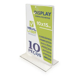 Display De Mesa Kit 10pç 10x15 A6 T Invertido Porta Folheto 