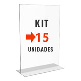 Display Expositor Mesa Balcao Acrílico T A4 30x21cm - Kit 15