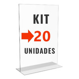Display Expositor Mesa Balcao Acrílico T A4 30x21cm - Kit 20