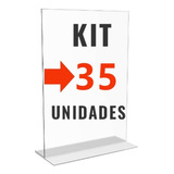 Display Expositor Mesa Balcao Acrílico T A4 30x21cm - Kit 35