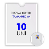 Display Parede Acrílico Cristal A4 Vertical Kit C/ 10 Un