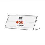 Display Porta Etiqueta Acrílico 10x5cm - Kit Com 50 Peças