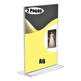 Display T 10x15 A6 Acrílico Balcão Mesa 2 Pecas