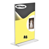 Display T 10x15 A6 Acrílico Balcão Mesa 40 Pecas