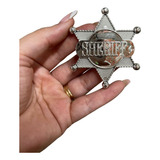 Distintivo Estrela De Xerife Acessório Broche Cowboy Sheriff