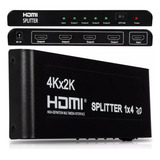 Divisor Splitter Hub Hdmi 1x4 Portas Distribui Ps4 Xbox Tv