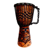 Djembe Percussão Africano - Tambor 37 Cm Madeira Maciça 