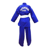 Dobok Kimono Uniforme Taekwondo Tkd Wtf Brim Azul - Adulto