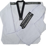 Dobok Taekwondo Pró-olimpico Gola Preta (sem