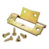 Dobradiça Dobrada 2 Furo Fixo Móveis Antigos + Parafusos 20x
