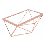 Doceira/boleiras Diamante Retangular Em Ferro Cor Rose Gold